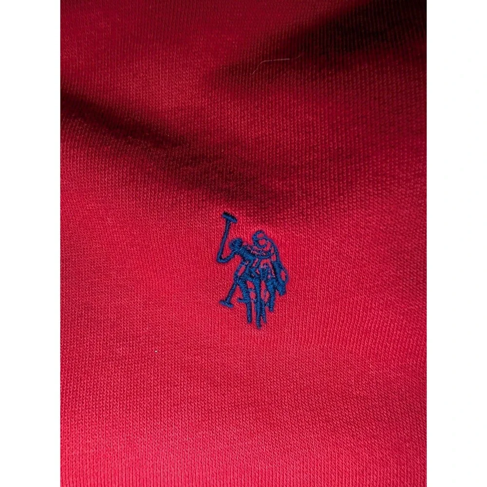 U.s. Polo Assn.  Hoodie Red Large Size Men’s Red Labeled Hooded Zip Jacket - Picture 3 of 10